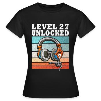 Level 27 Unlocked - Women's T-Shirt - black - Front - AI Model Female 172 dark (172cm)