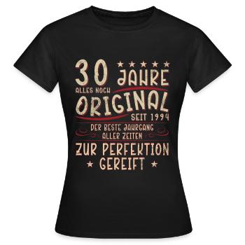 30 Jahre - Frauen T-Shirt - Schwarz - Vorne - AI Model Female 172 dark (172cm)