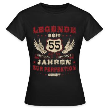 55 Geburtstag 55 Jahre Mann 55 jahre legende 55 - Frauen T-Shirt - Schwarz - Vorne - AI Model Female 172 dark (172cm)