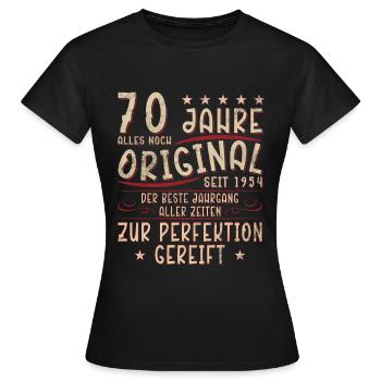 70. Geburtstag 70 Jahre - Frauen T-Shirt - Schwarz - Vorne - AI Model Female 172 dark (172cm)