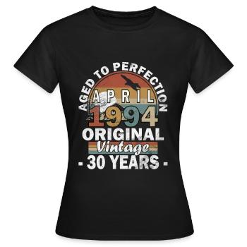 Geschenk 30. Geburtstag 1994 April 30 Jahre - Frauen T-Shirt - Schwarz - Vorne - AI Model Female 172 dark (172cm)