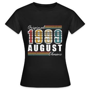 August 1999 August birthday 1999 August - Women's T-Shirt - black - Front - AI Model Female 172 dark (172cm)