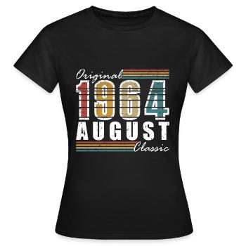 Août 1964 Août Anniversaire 1964 Août - T-shirt Femme - noir - Devant - AI Model Female 172 dark (172cm)
