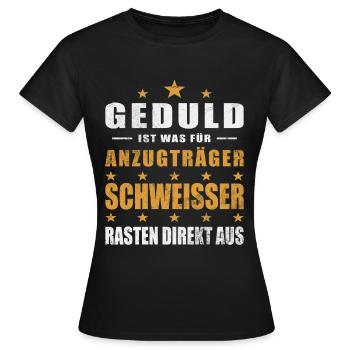 Schweißer Beruf Schweisser schweißen Sprüche - Frauen T-Shirt - Schwarz - Vorne - AI Model Female 172 dark (172cm)
