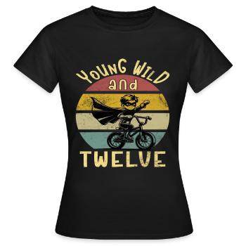 12e anniversaire de BMX Rider - T-shirt Femme - noir - Devant - AI Model Female 172 dark (172cm)