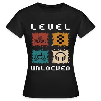 8. Geburtstag Level 8 unlocked - Frauen T-Shirt - Schwarz - Vorne - AI Model Female 172 dark (172cm)
