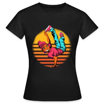Dancer, Dancing, Illustration, Dancer - Women's T-Shirt - black - Front - AI Model Female 172 dark (172cm)