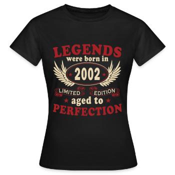 Legende 2002 - Jahrgang 2002 - Baujahr 2002 - Frauen T-Shirt - Schwarz - Vorne - AI Model Female 172 dark (172cm)