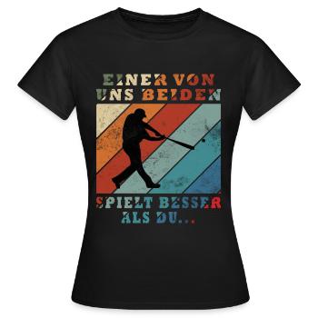 Baseball Retro Vintage Geschenk - Frauen T-Shirt - Schwarz - Vorne - AI Model Female 172 dark (172cm)