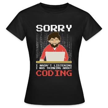 Programmer Software Developer Coder Sayings - Women's T-Shirt - black - Front - AI Model Female 172 dark (172cm)