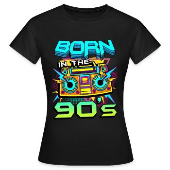 né dans les années 90 Cassette Tape - T-shirt Femme - noir - Devant - AI Model Female 172 dark (172cm)