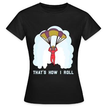 Fallschirmspringer Shirt - Fallschirmsport - Frauen T-Shirt - Schwarz - Vorne - AI Model Female 172 dark (172cm)