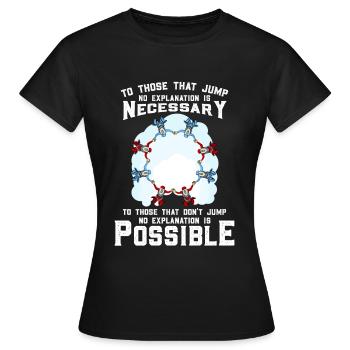SKYDIVER Fallschirmspringer Fallschirmsport Love - Frauen T-Shirt - Schwarz - Vorne - AI Model Female 172 dark (172cm)