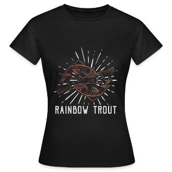 Truite Pêche Pêcheur Pêcheur Pêche - T-shirt Femme - noir - Devant - AI Model Female 172 dark (172cm)