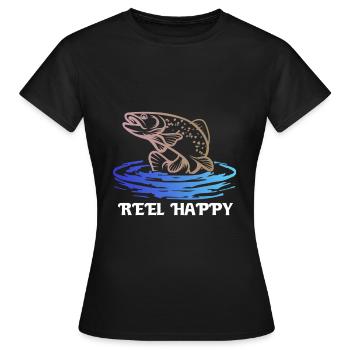 Trout Fishing, Gift for Trout Angler - Women's T-Shirt - black - Front - AI Model Female 172 dark (172cm)