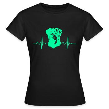 Battements de cœur du rottweiler - T-shirt Femme - noir - Devant - AI Model Female 172 dark (172cm)