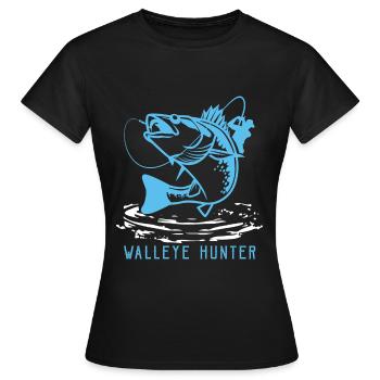 Predator Angler Gift Zander Pike Perch Fish - Women's T-Shirt - black - Front - AI Model Female 172 dark (172cm)