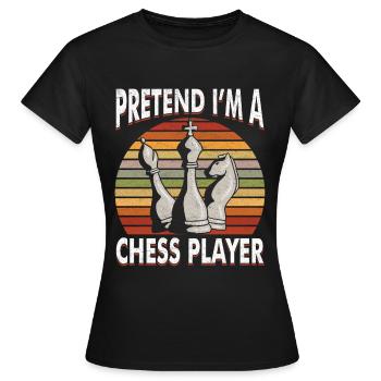 Échecs Joueur d’échecs Jeu d’échecs - T-shirt Femme - noir - Devant - AI Model Female 172 dark (172cm)