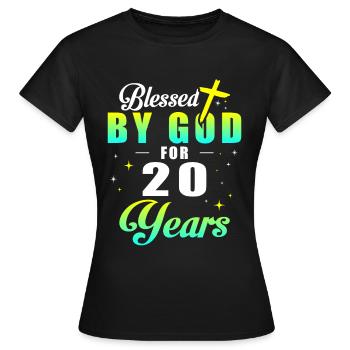 20. Geburtstag gott 20 jahren - Frauen T-Shirt - Schwarz - Vorne - AI Model Female 172 dark (172cm)