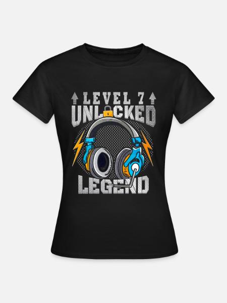 Niveau 7 débloqué 7 ans - 7 anniversaire - T-shirt Femme - noir
