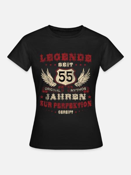 55 Anniversaire 55 Ans Homme 55 Ans Légende 55 - T-shirt Femme - noir