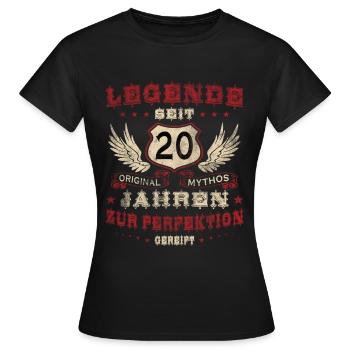20 Anniversaire 20 Ans Homme 20 Ans Légende 20 - T-shirt Femme - noir - Devant - AI Model Female 172 dark (172cm)