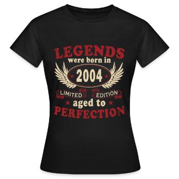 Legende 2004 - Jahrgang 2004 - Baujahr 2004 - Frauen T-Shirt - Schwarz - Vorne - AI Model Female 172 dark (172cm)