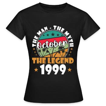 1999 Octobre 1999 Jubilé Octobre 1999 - T-shirt Femme - noir - Devant - AI Model Female 172 dark (172cm)
