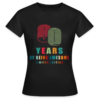 60. 60. GEBURTSTAG. GEBURTSTAG 60 JAHRE. 60 - Frauen T-Shirt - Schwarz - Vorne - AI Model Female 172 dark (172cm)
