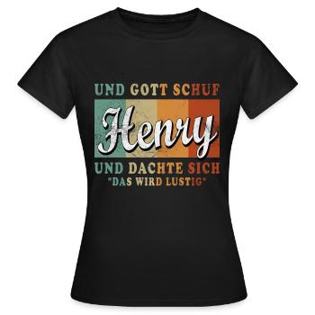 Henry Name Design - Frauen T-Shirt - Schwarz - Vorne - AI Model Female 172 dark (172cm)