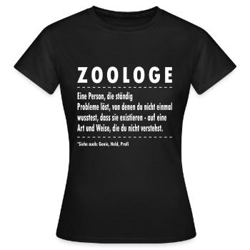 Zoologe Definition - Zoologie Zoo - Frauen T-Shirt - Schwarz - Vorne - AI Model Female 172 dark (172cm)