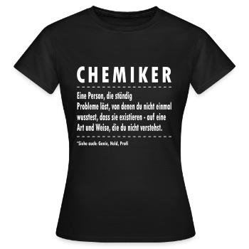 Chemiker - Chemiker Definition - Frauen T-Shirt - Schwarz - Vorne - AI Model Female 172 dark (172cm)