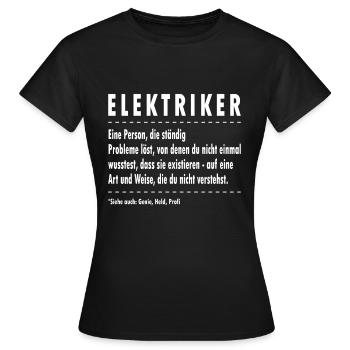 Lustige Elektriker Definition Elektriker - Frauen T-Shirt - Schwarz - Vorne - AI Model Female 172 dark (172cm)