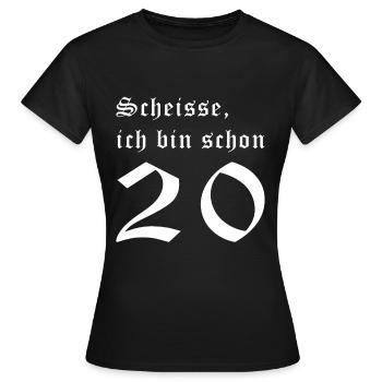 Twenty 20 Years Twentieth Birthday - Women's T-Shirt - black - Front - AI Model Female 172 dark (172cm)