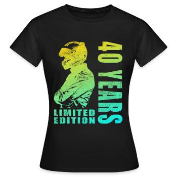 Motard 40ème anniversaire, 40 ans de motard - T-shirt Femme - noir - Devant - AI Model Female 172 dark (172cm)