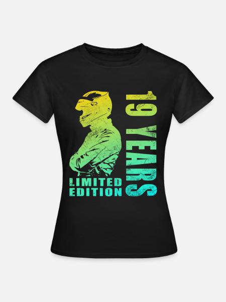 19. Geburtstag Biker Motorrad Vintage Geschenk - Frauen T-Shirt - Schwarz