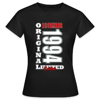 December 1994 birthday December 1994 December - Women's T-Shirt - black - Front - AI Model Female 172 dark (172cm)