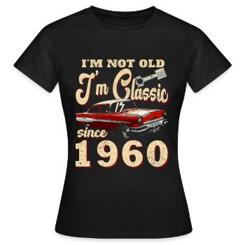 Oldtimer 1960 Jahrgang 1960 65. Geburtstag 1960 - Frauen T-Shirt - Schwarz - Vorne - AI Model Female 172 dark (172cm)