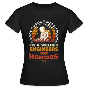 Schweißer Metallbauer Schweisser Schweißen - Frauen T-Shirt - Schwarz - Vorne - AI Model Female 172 dark (172cm)