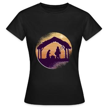Christkind Krippe Weihnachten Geschenk - Frauen T-Shirt - Schwarz - Vorne - AI Model Female 172 dark (172cm)