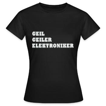 Elektroniker/Elektronik/Elektrizität/Elektriker - Frauen T-Shirt - Schwarz - Vorne - AI Model Female 172 dark (172cm)