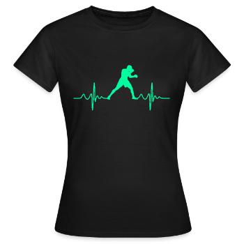 Boxe Battement de cœur Boxe - T-shirt Femme - noir - Devant - AI Model Female 172 dark (172cm)