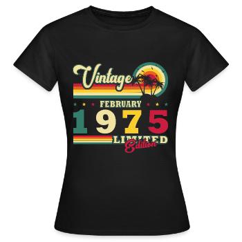 February 1975 Jubilee February 1975 February - Women's T-Shirt - black - Front - AI Model Female 172 dark (172cm)