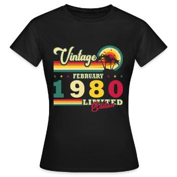 February 1980 Jubilee February 1980 February - Women's T-Shirt - black - Front - AI Model Female 172 dark (172cm)