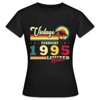 February 1995 Jubilee February 1995 February - Women's T-Shirt - black - Front - AI Model Female 172 dark (172cm)