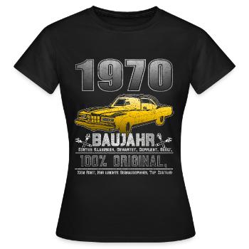 55. Geburtstag Oldtimer Jahrgang 1970 55 Jahre - Frauen T-Shirt - Schwarz - Vorne - AI Model Female 172 dark (172cm)