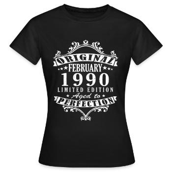 February 1990 Jubilee February 1990 February - Women's T-Shirt - black - Front - AI Model Female 172 dark (172cm)