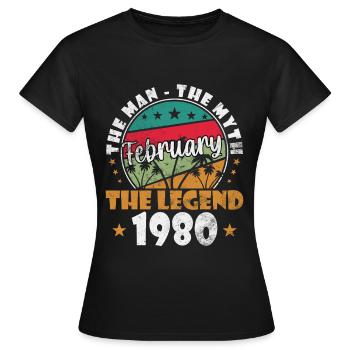 February 1980 Jubilee February 1980 February - Women's T-Shirt - black - Front - AI Model Female 172 dark (172cm)