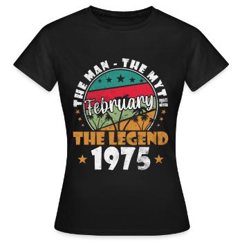 Février 1975 Jubilé Février 1975 Février - T-shirt Femme - noir - Devant - AI Model Female 172 dark (172cm)