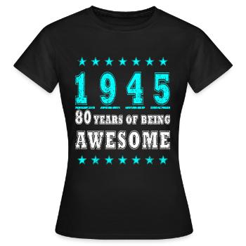 80th Birthday 80th Eighty Years Gift - Women's T-Shirt - black - Front - AI Model Female 172 dark (172cm)